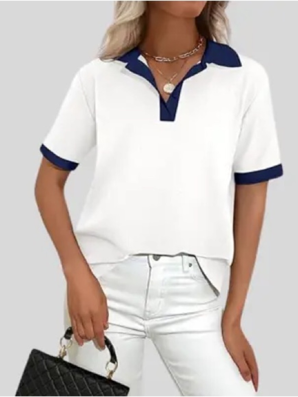 PrettyGarden Short Sleeve Polo Shirt